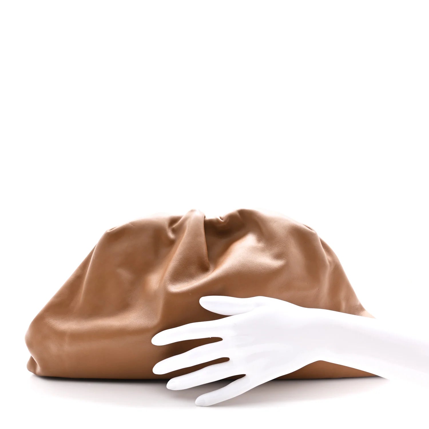 Smooth Butter Calf the Pouch Oversized Clutch Cammello