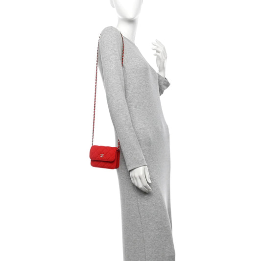 Jersey Quilted Micro Mini Flap Red