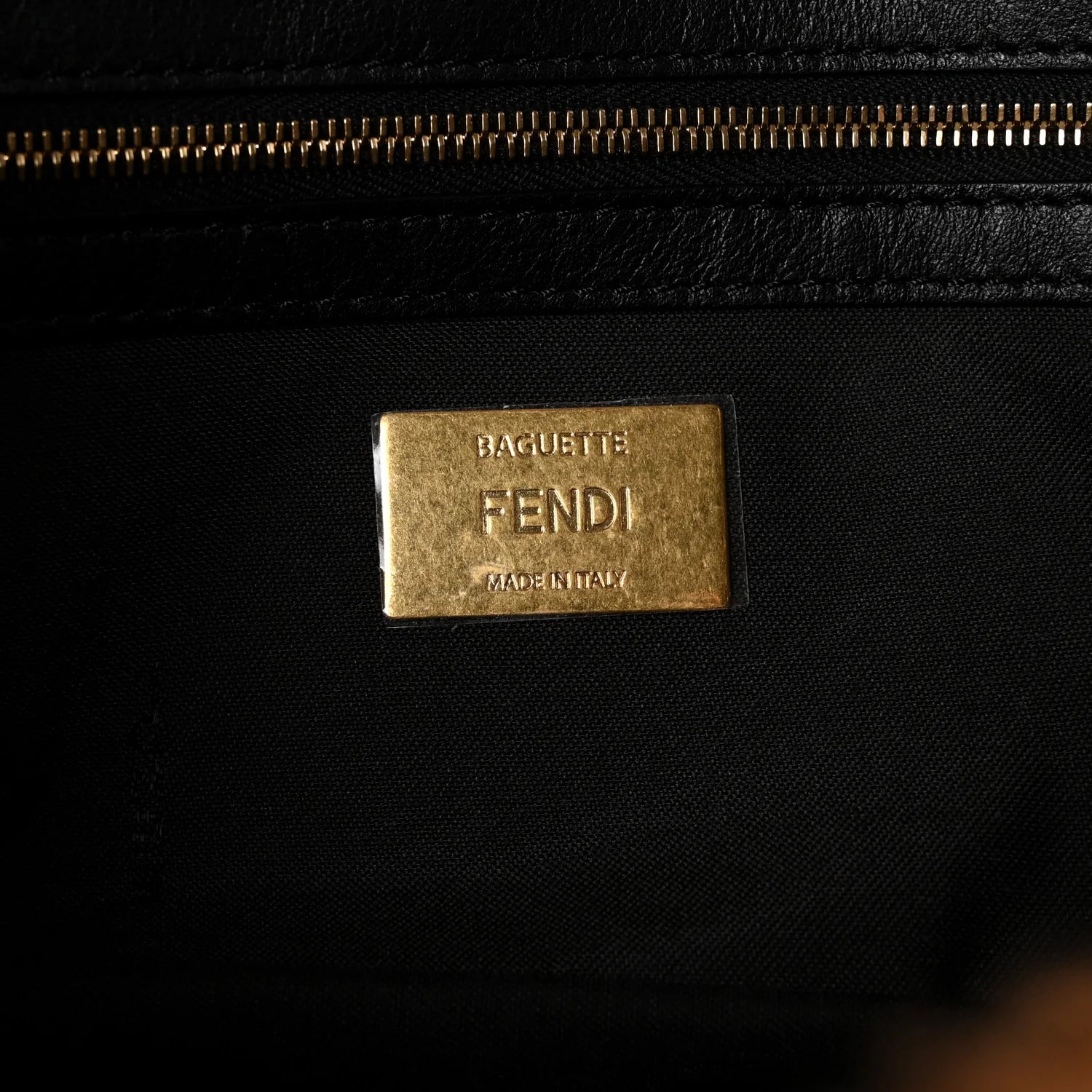 Shearling Vitello Dolce Macro FF 1974 Baguette Tobacco Black