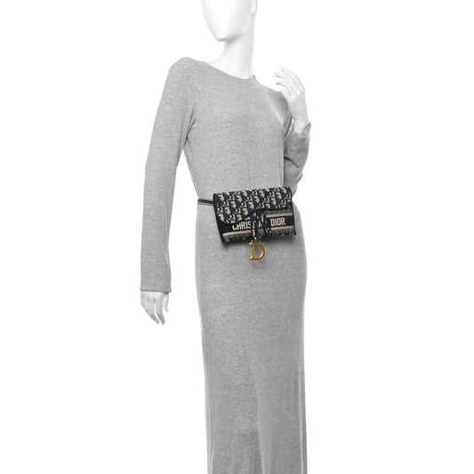 Oblique Slim Saddle Pouch Blue