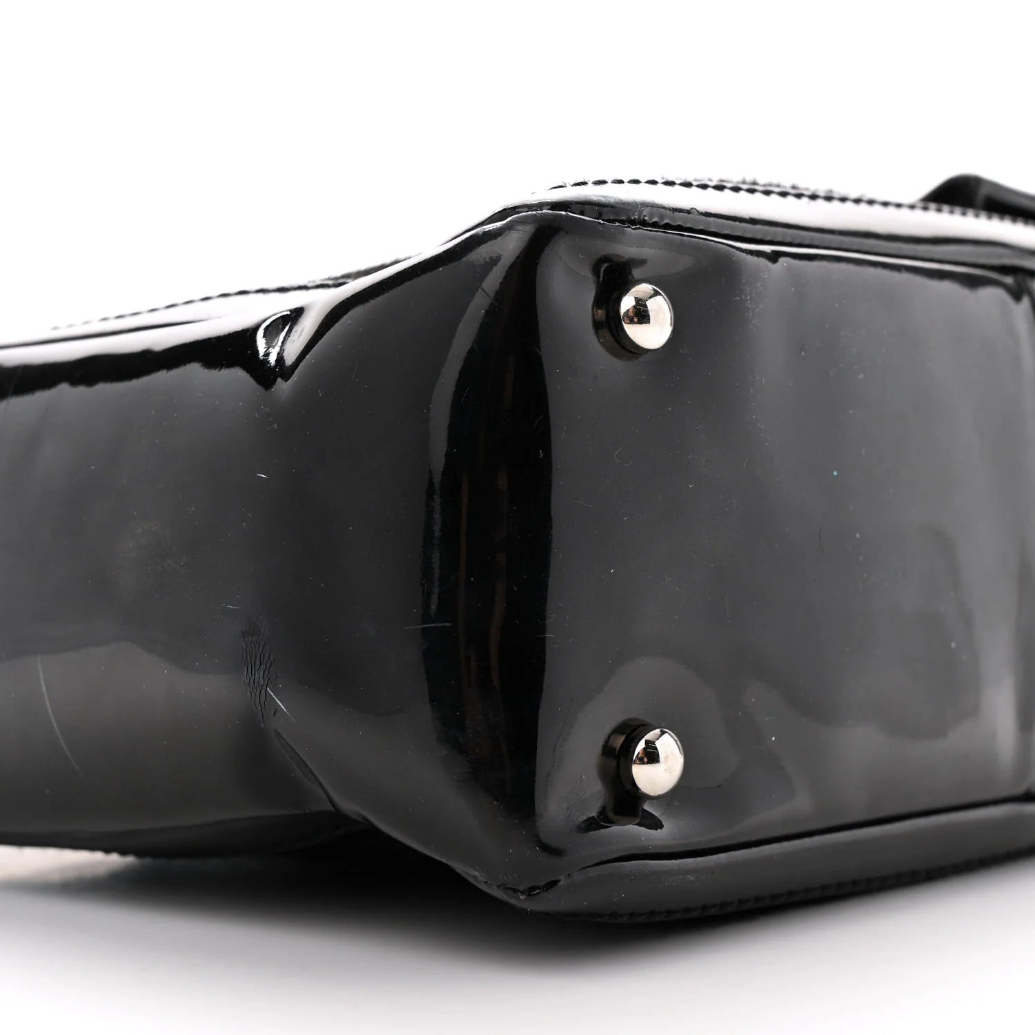 Patent Pony Hair Small Pocket Tote Black