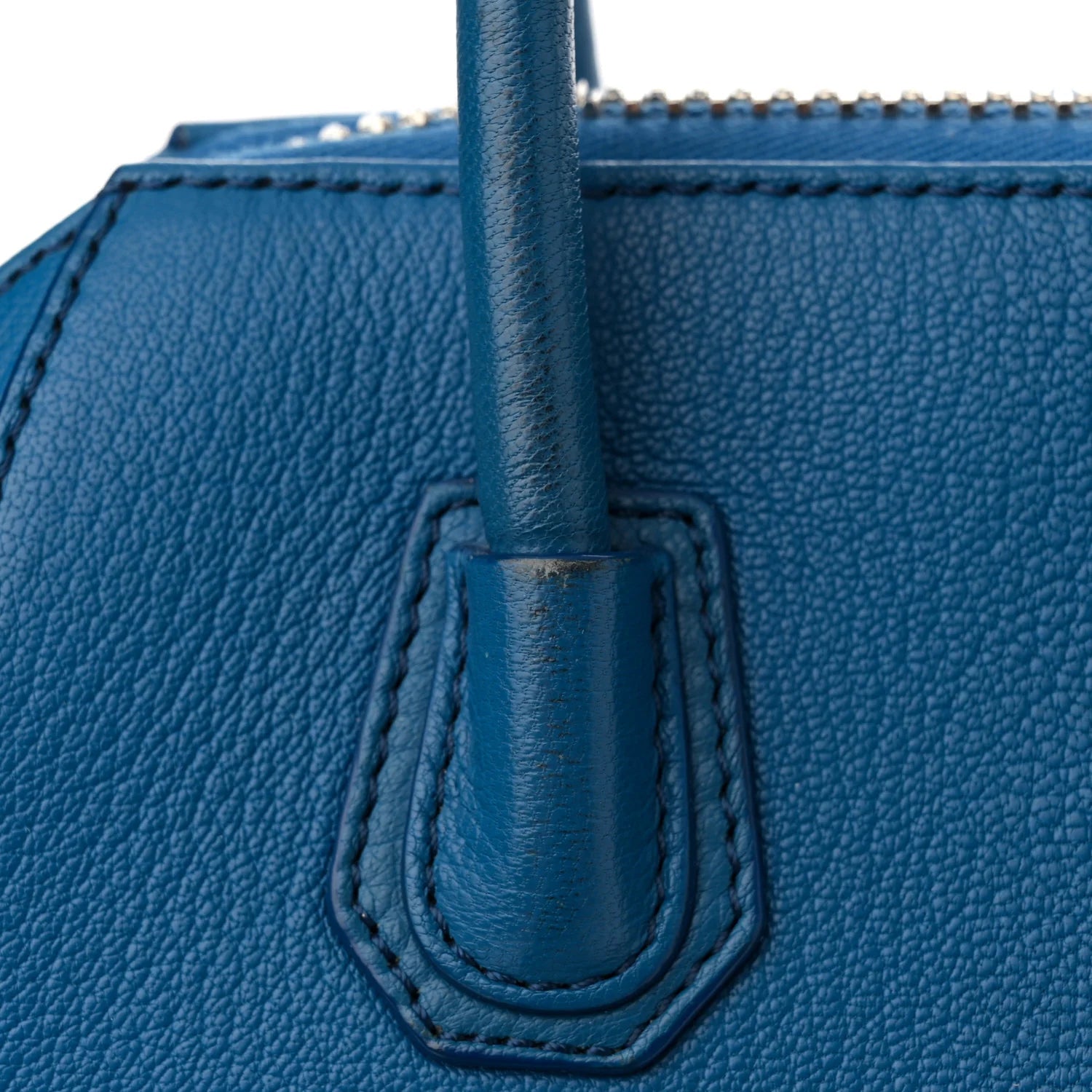 Sugar Goatskin Mini Antigona Persian Blue