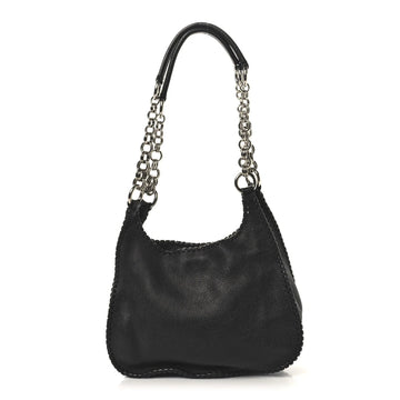 Vitello Daino Chain Braided Hobo Black