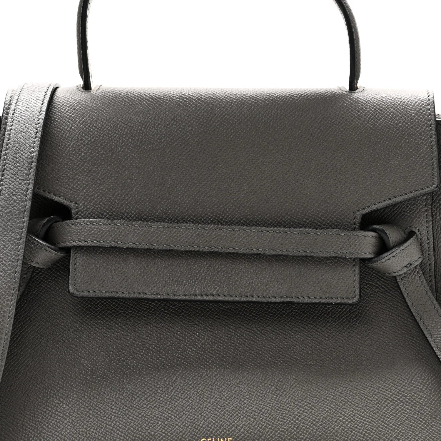 Grained Calfskin Micro Belt Bag Grey