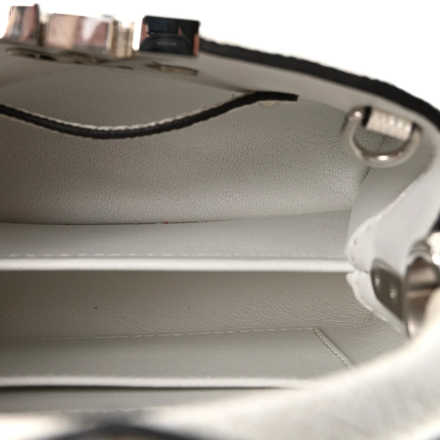 Lizard Baroque Embossed Capucines Mini Ivory Sparkle