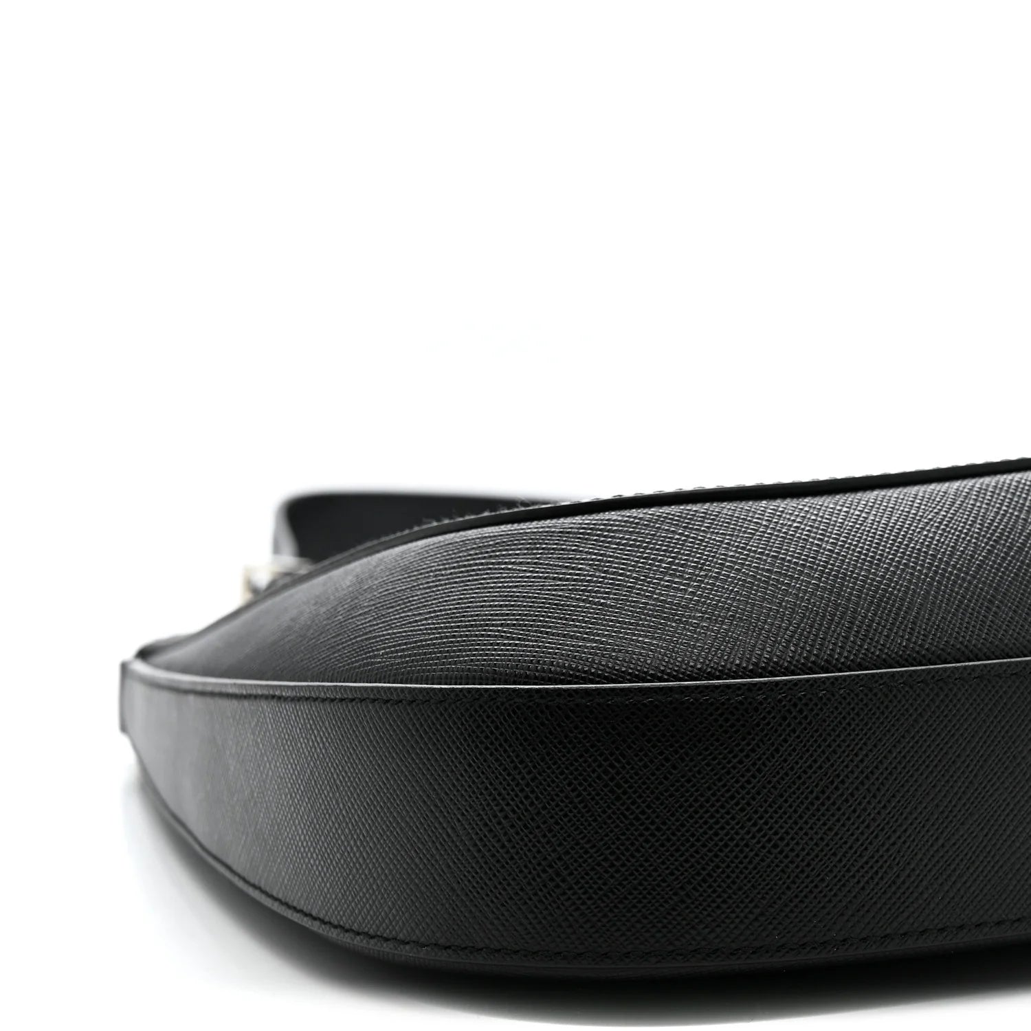 Saffiano Lux Adjustable Strap Shoulder Bag Black