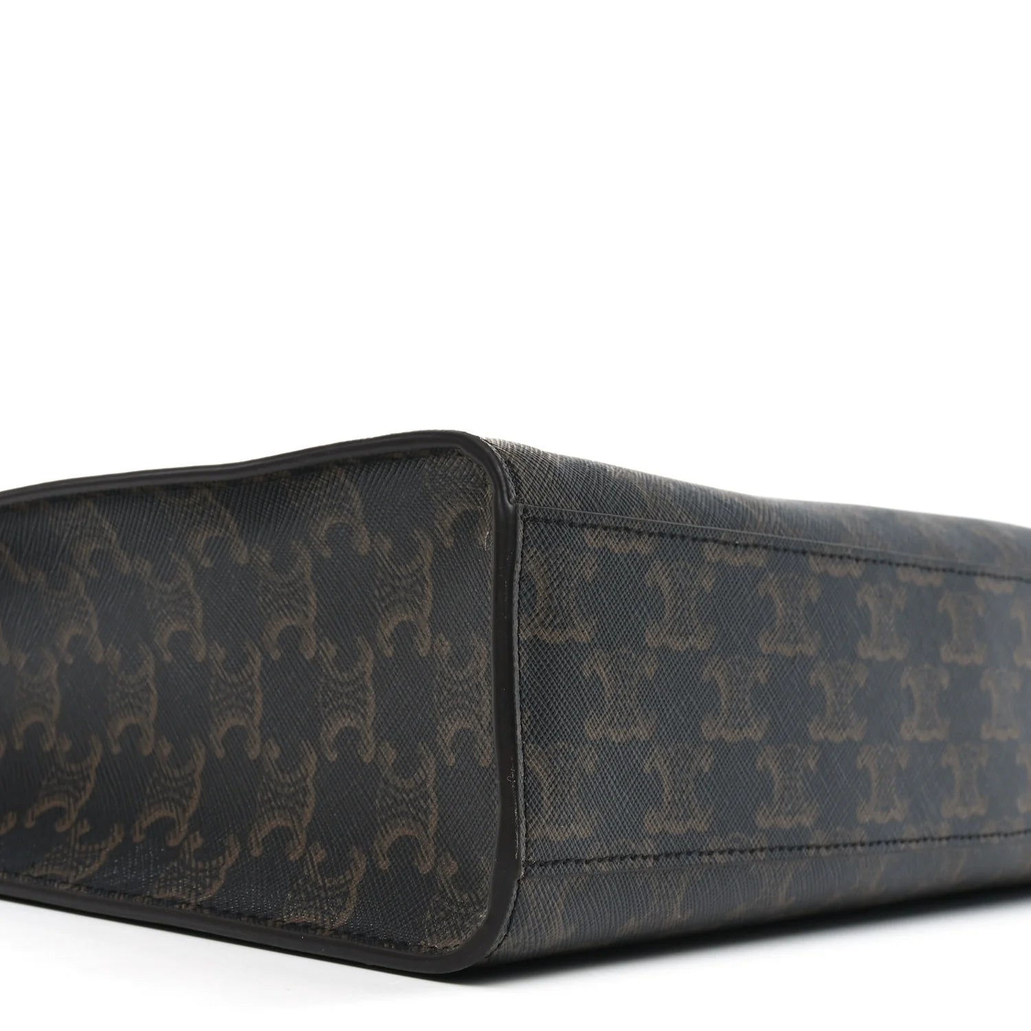 Triomphe Canvas Calfskin Large Vertical Cabas Tan