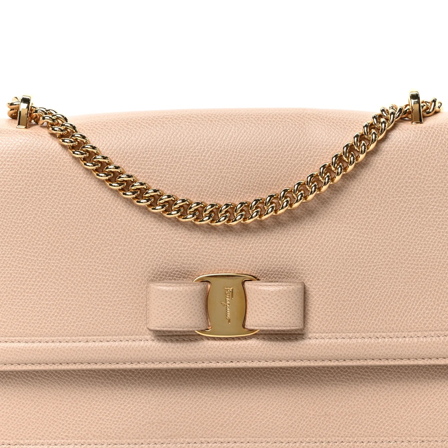 Printed Calfskin Ginny Shoulder Bag Beige