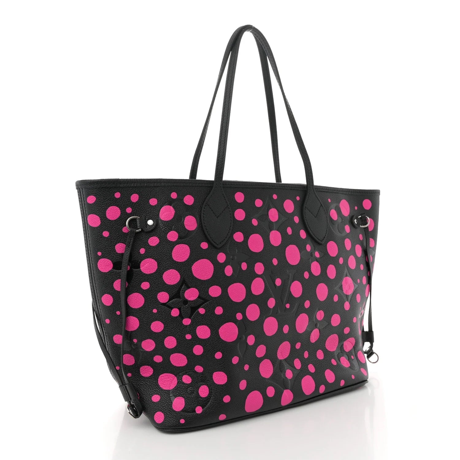 LV X YK Empreinte Infinity Dots Neverfull MM Black Fuchsia