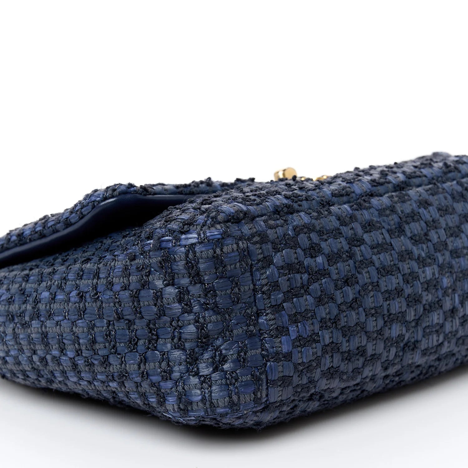 Raffia Tweed Quilted Medium  19 Flap Navy
