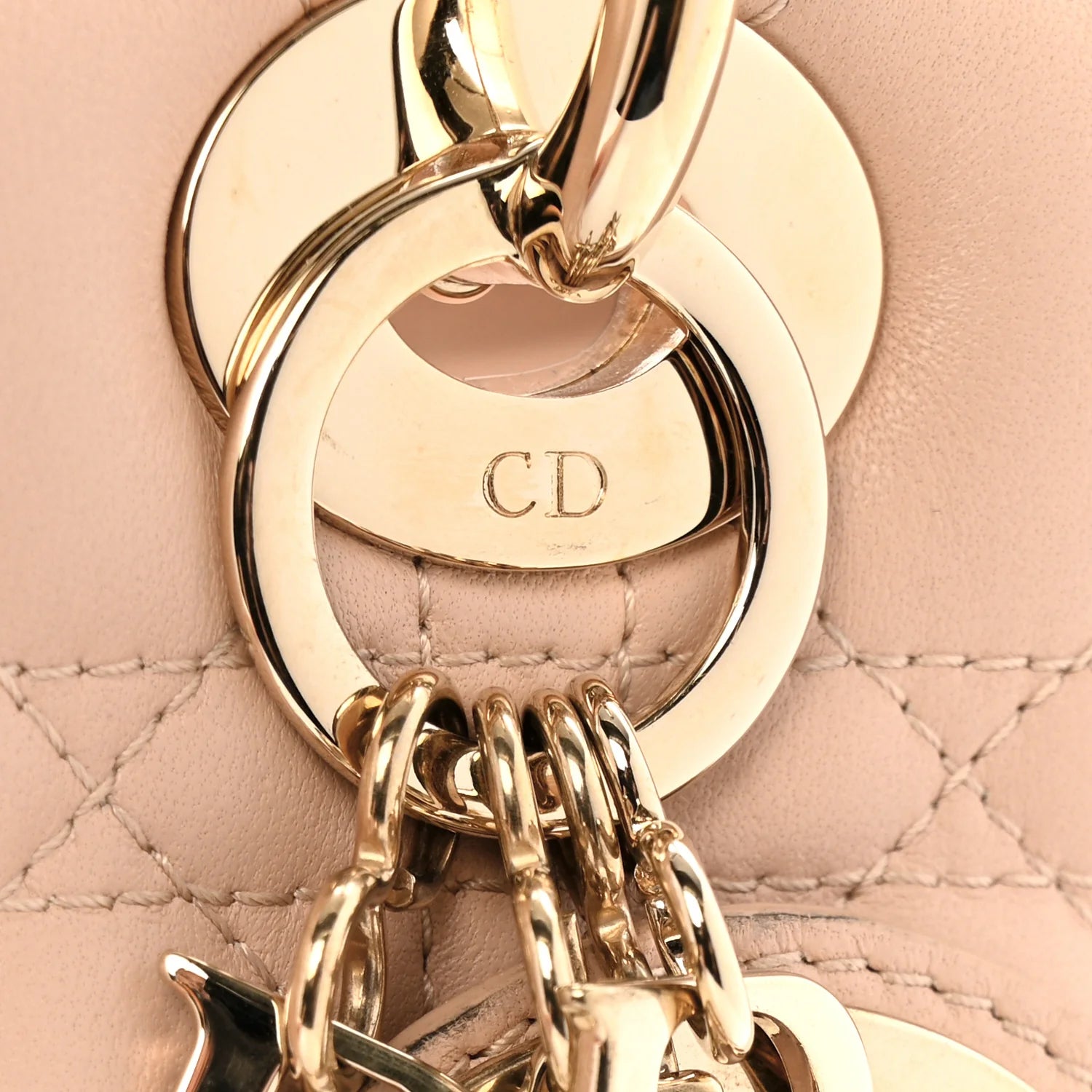 Lambskin Cannage Medium Lady Dior Light Pink