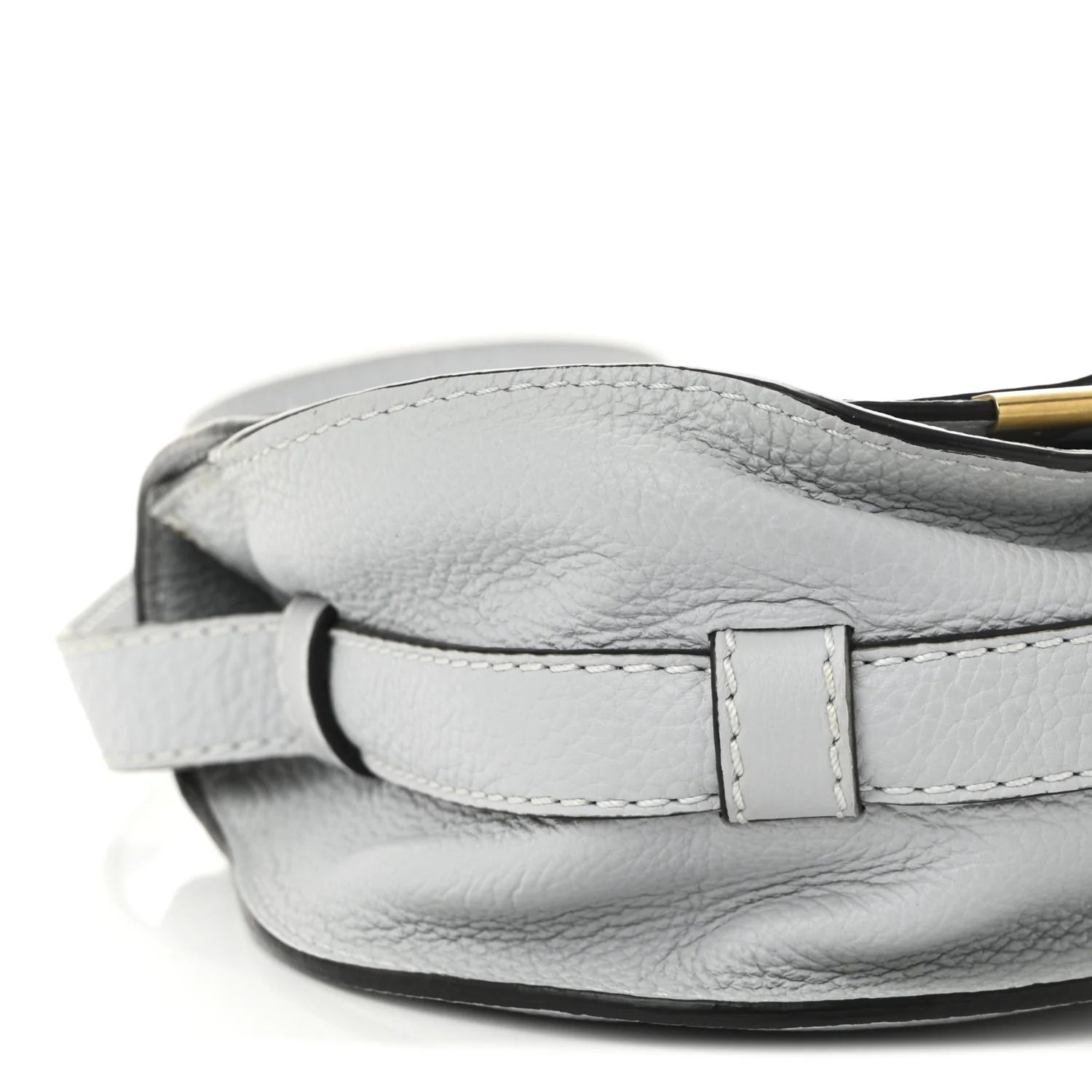 Grained Calfskin Small Marcie Saddle Bag Airy Grey