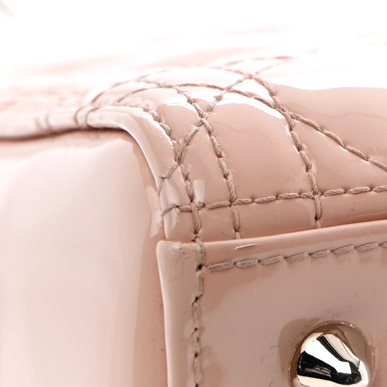 Patent Cannage Medium Lady Dior Rose Clair
