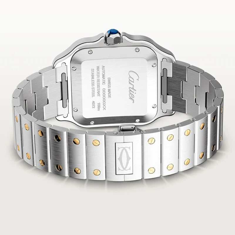 Unworn  Santos De , Stainless Steel and 18K Yellow Gold, 39.8Mm, Ref# W2SA0009, Box and Papers