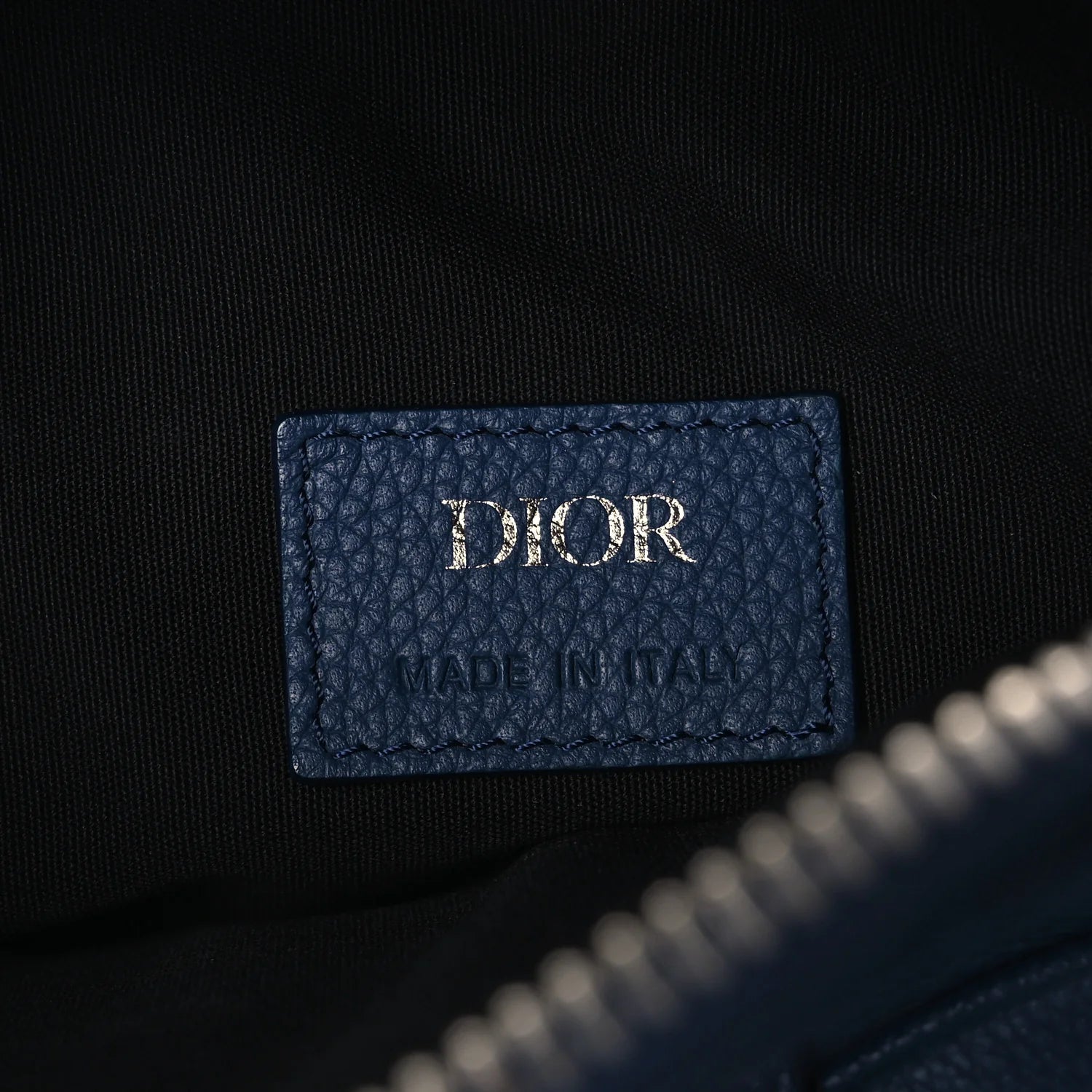 Grained Calfskin Mens Saddle Bag Navy Blue