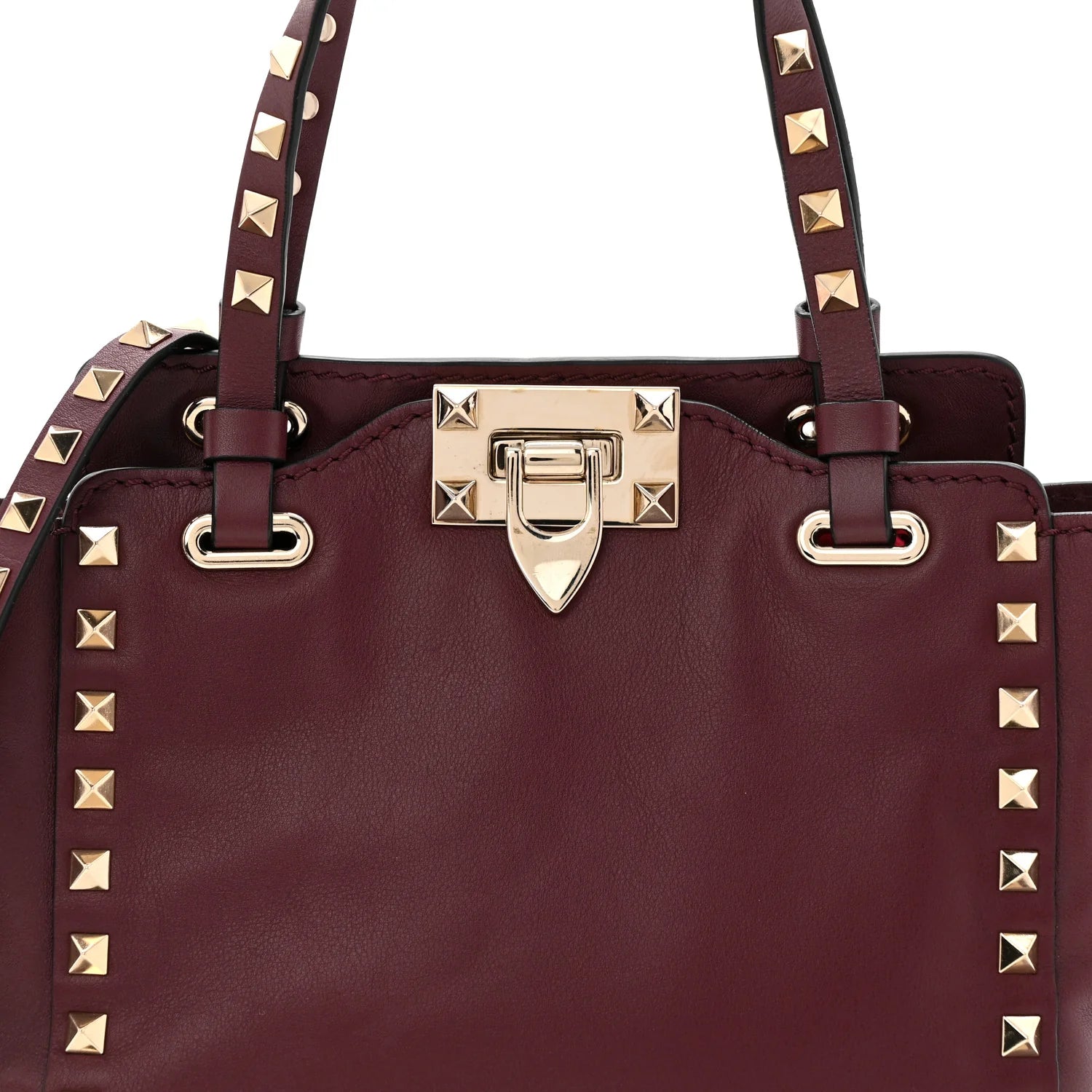 Vitello Mini Rockstud Tote Rubin