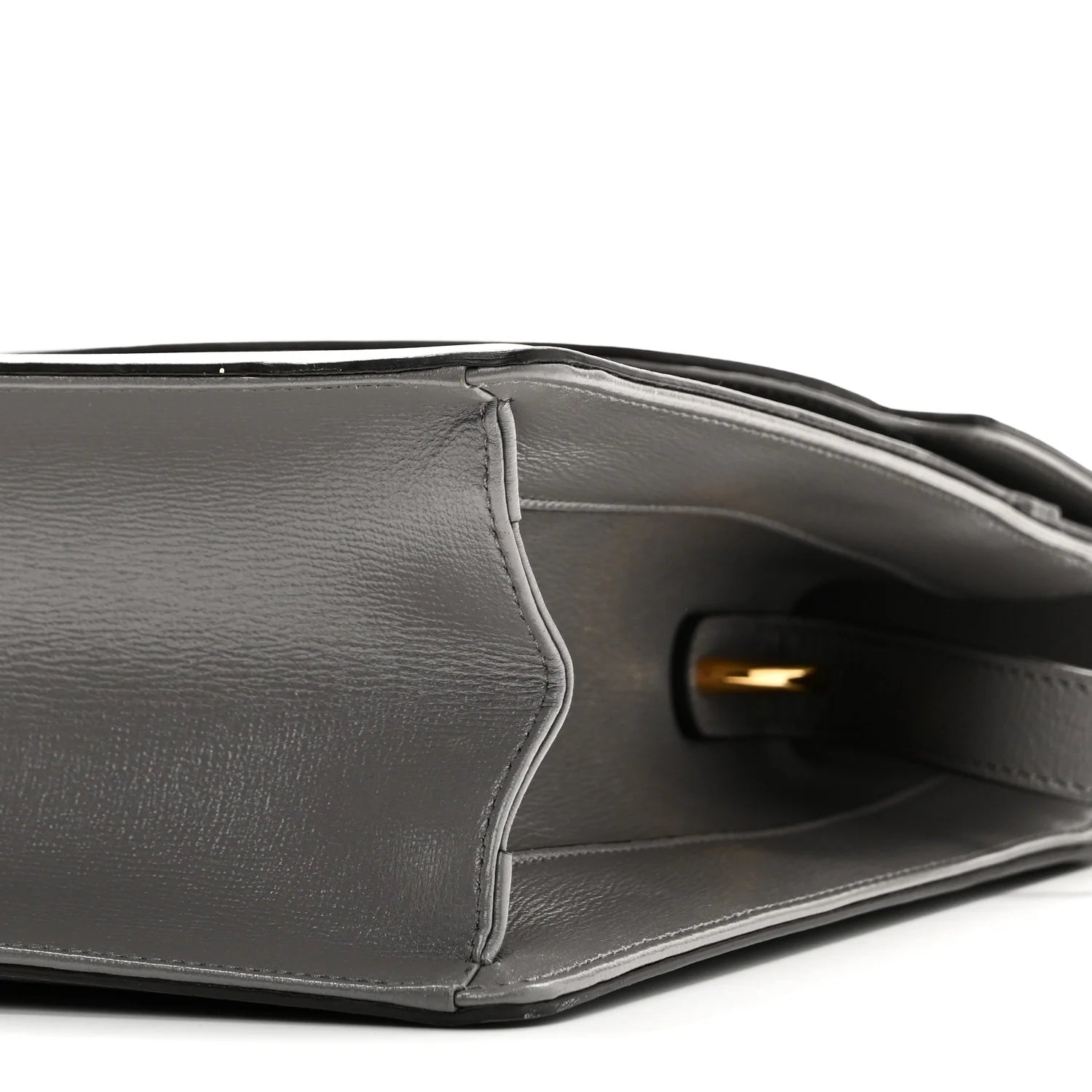 Textured Calfskin Medium Torchon GG Ring Shoulder Bag Grey