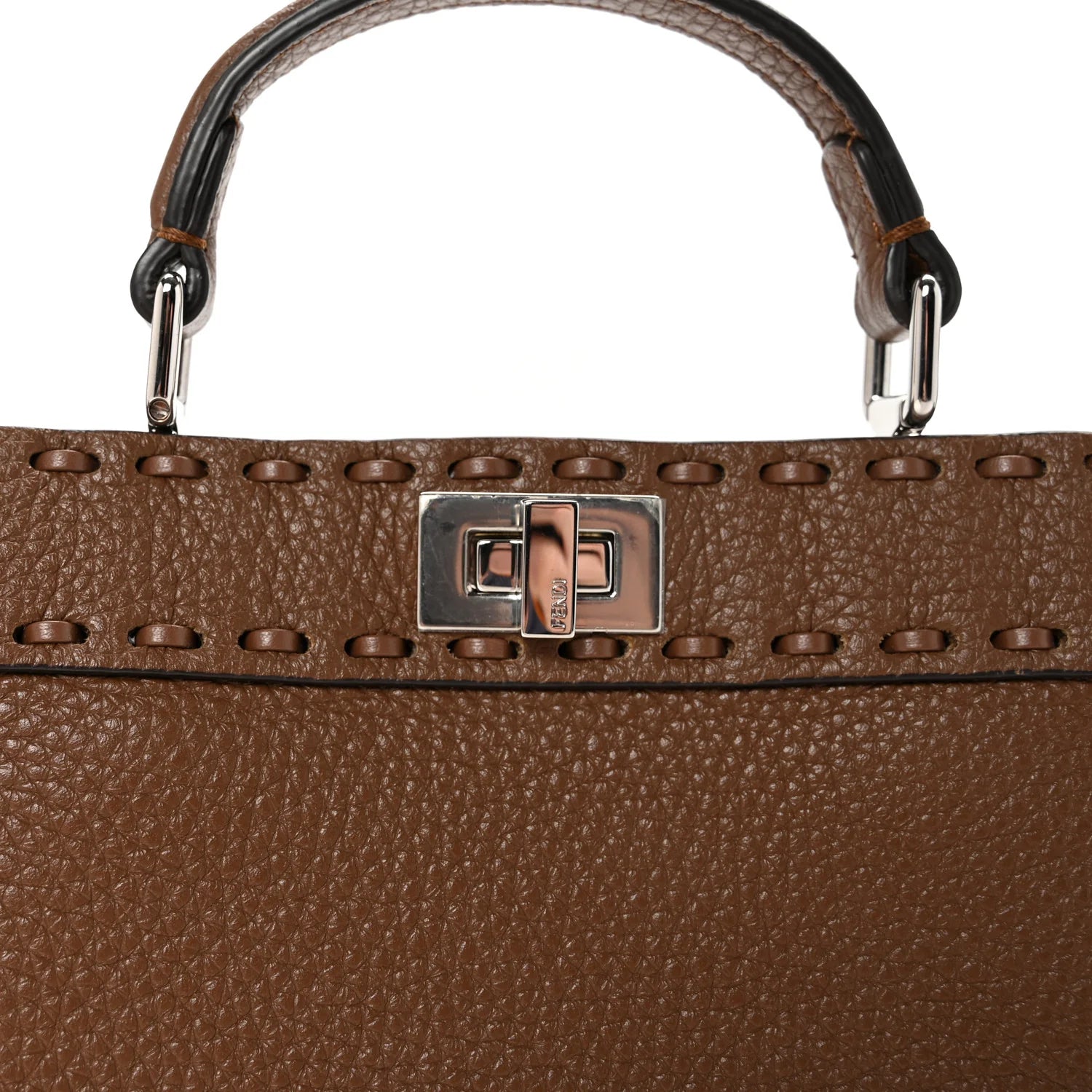 Cuoio Romano Selleria Petite Peekaboo I SEE U Iconic Satchel Fettuccia