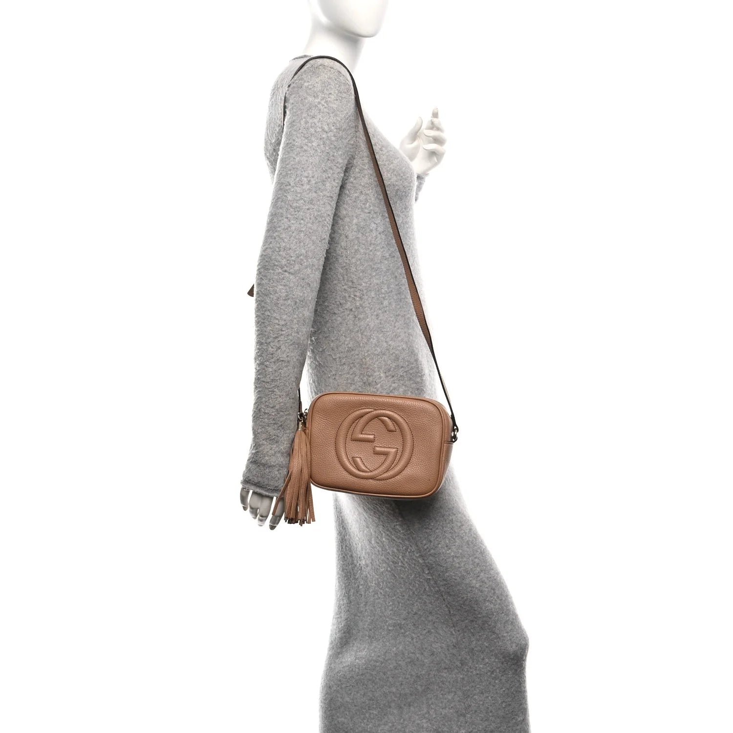 Pebbled Calfskin Small Soho Disco Bag Camelia