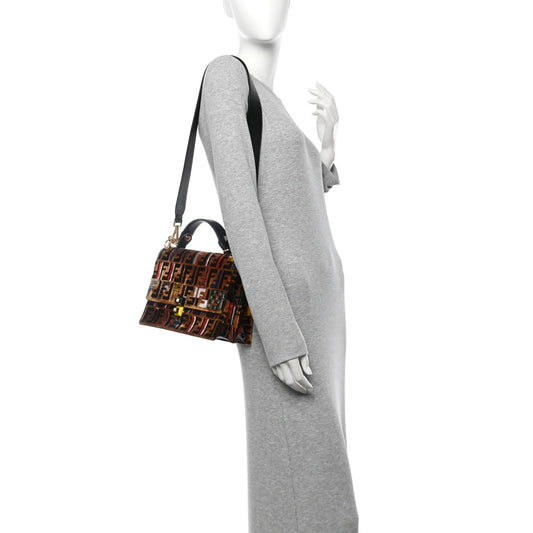 Velvet Vitello Dolce Fun Fair Kan I Shoulder Bag Tobacco Multicolor Black