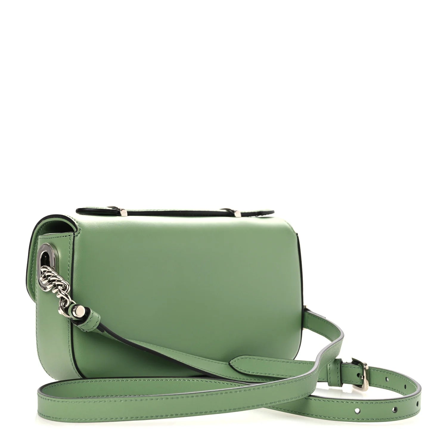 Senna Calfskin Petite GG Top Handle Shoulder Bag Green Soil Grass