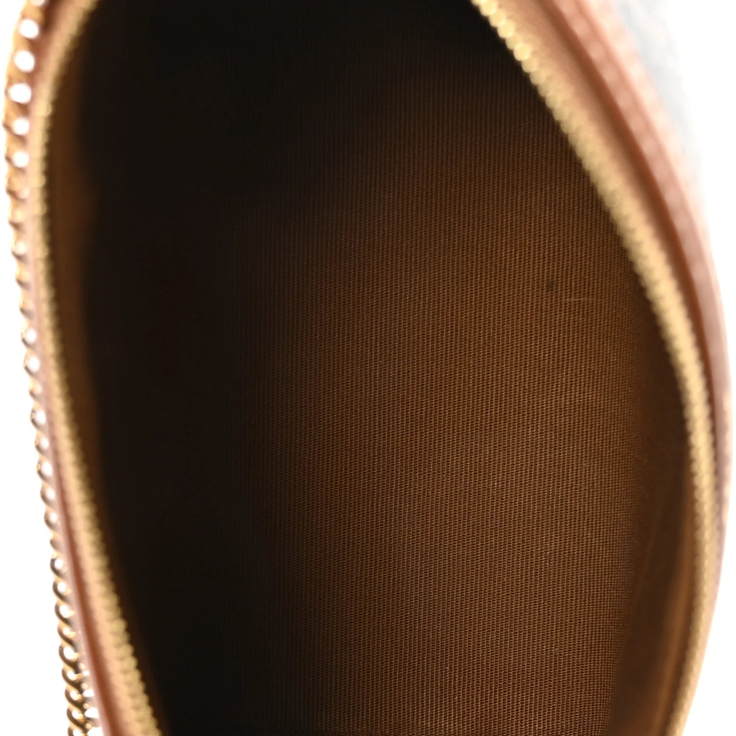 Triomphe Canvas Lambskin Clutch on Chain Tan