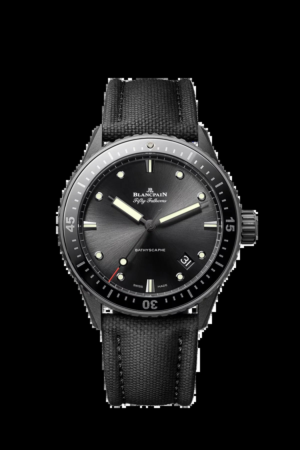 Unworn  Fifty Fathoms Bathyscaphe, Ceramic, 43Mm, Ref# 5000-0130-B52A, Box and Papers