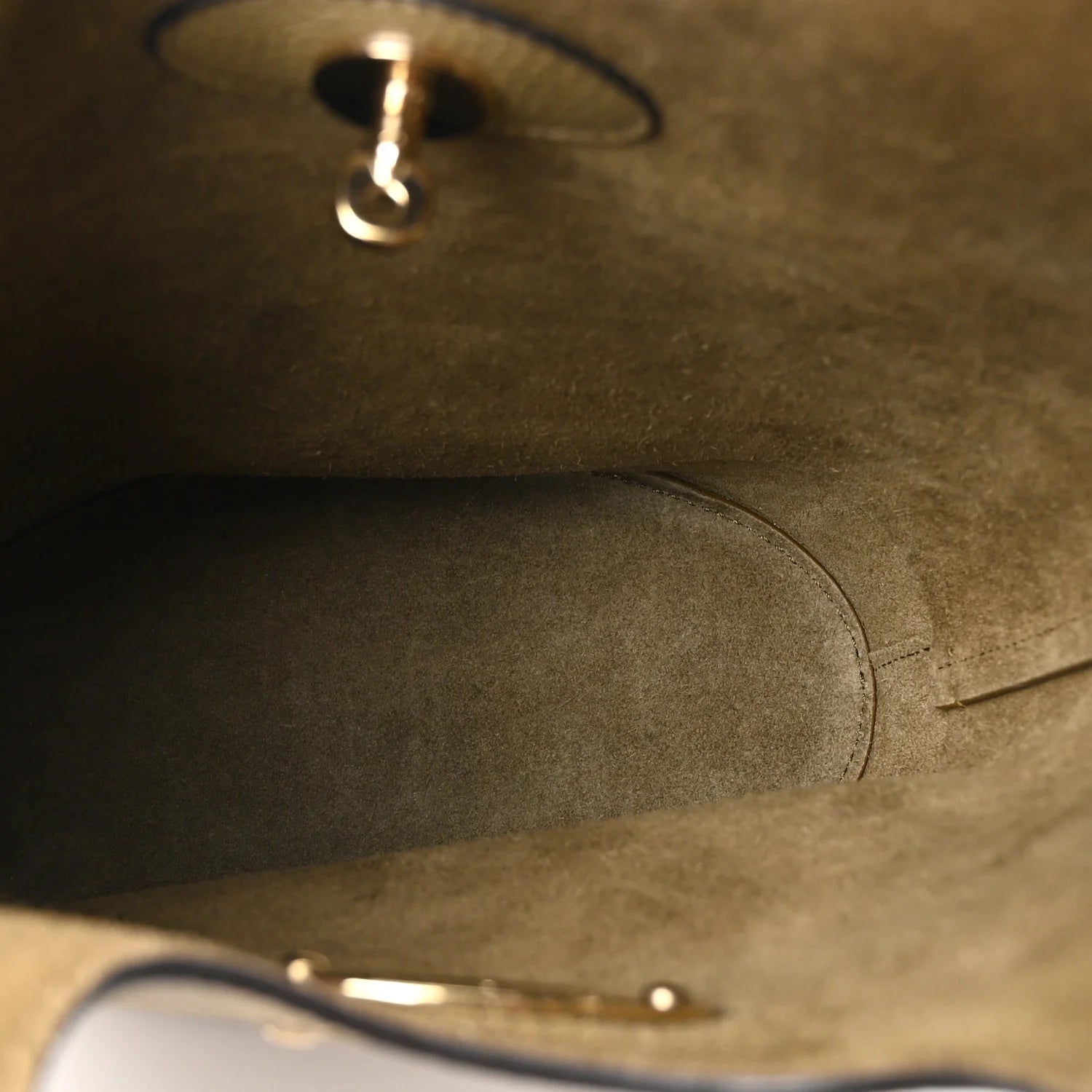 Small Classic Grain Silky Calfskin Lily Tote Linen Green