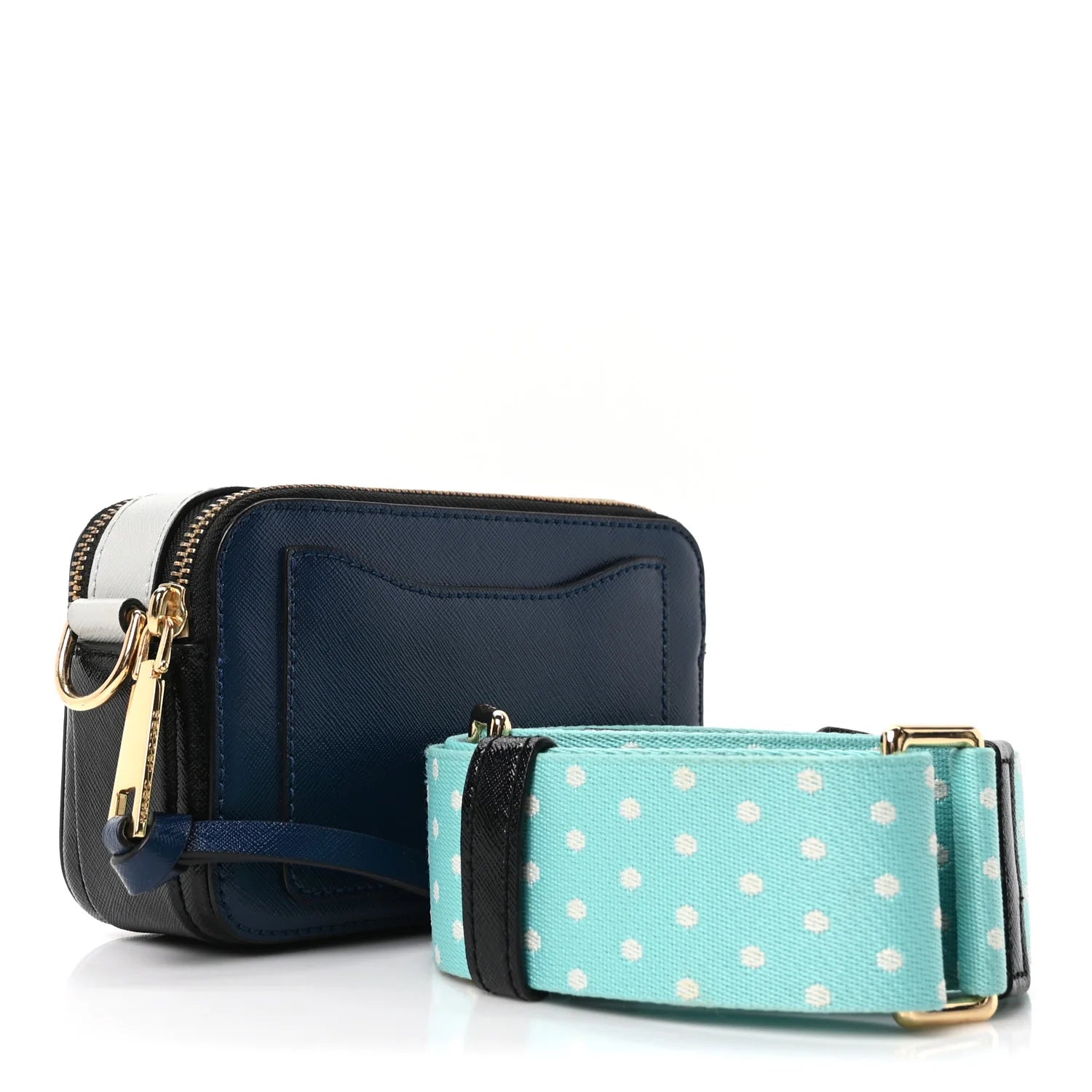 Saffiano Small Snapshot Camera Bag Navy Blue Multicolor