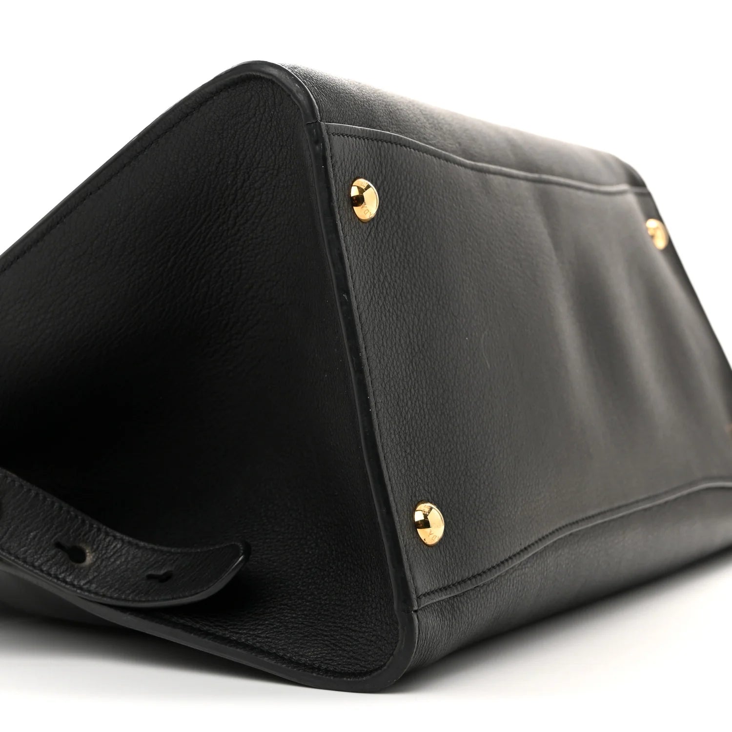 Soft Grain Calfskin Large Tote Bag Black