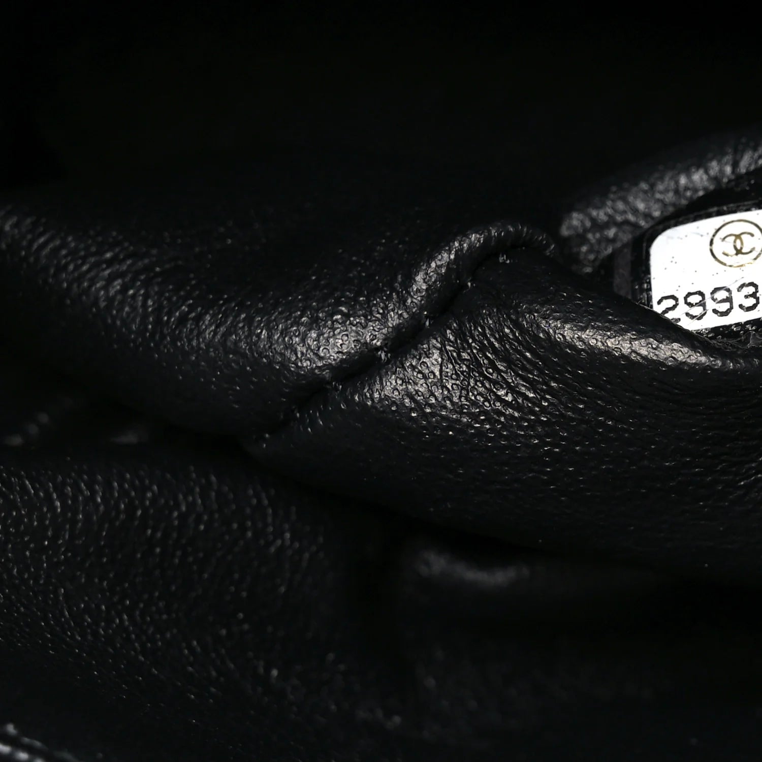 Shiny Crumpled Calfskin Quilted Medium Double Flap so Black