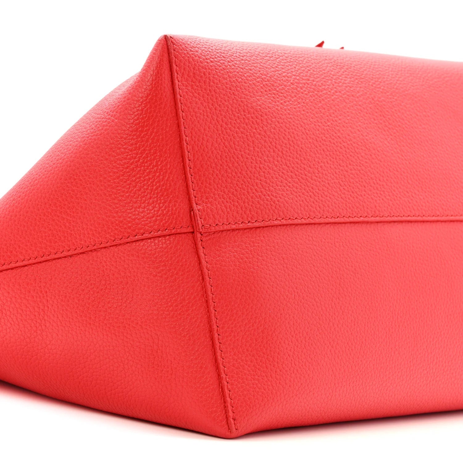 Grained Calfskin Skull Open Shopper Tote Red