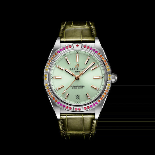 Chronomat Automatic 36 South Sea, Stainless Steel, Diamonds and Gem, Ref# A10380611L1P1, Unworn 2024