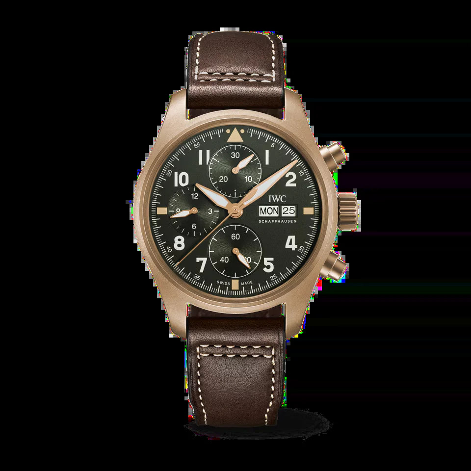 Unworn  Pilot'S Watch Spitfire Chronograph, Bronze, 41Mm, Ref# IW387902, Box and Papers
