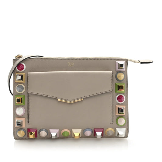 Vitello Dolce Studded Mini 2Jours Pouch Cuoio Multicolor
