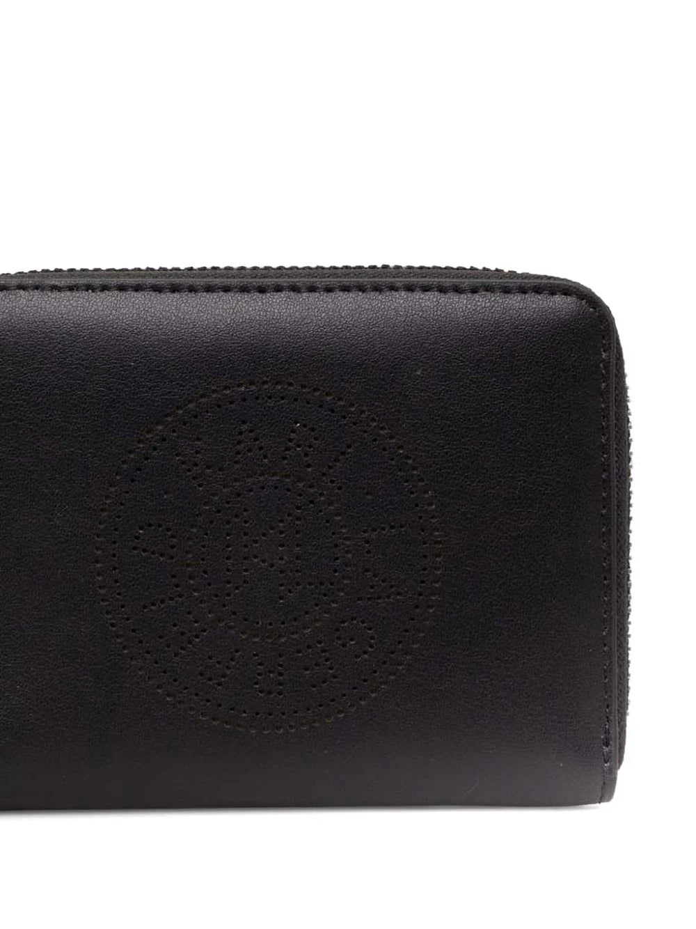 CIRCLE SM BLACK PERFORATED LOGO WALLET