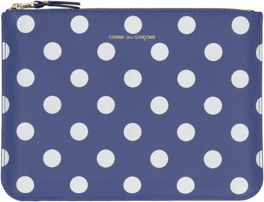 PRINTED LEATHER FLAT POUCH