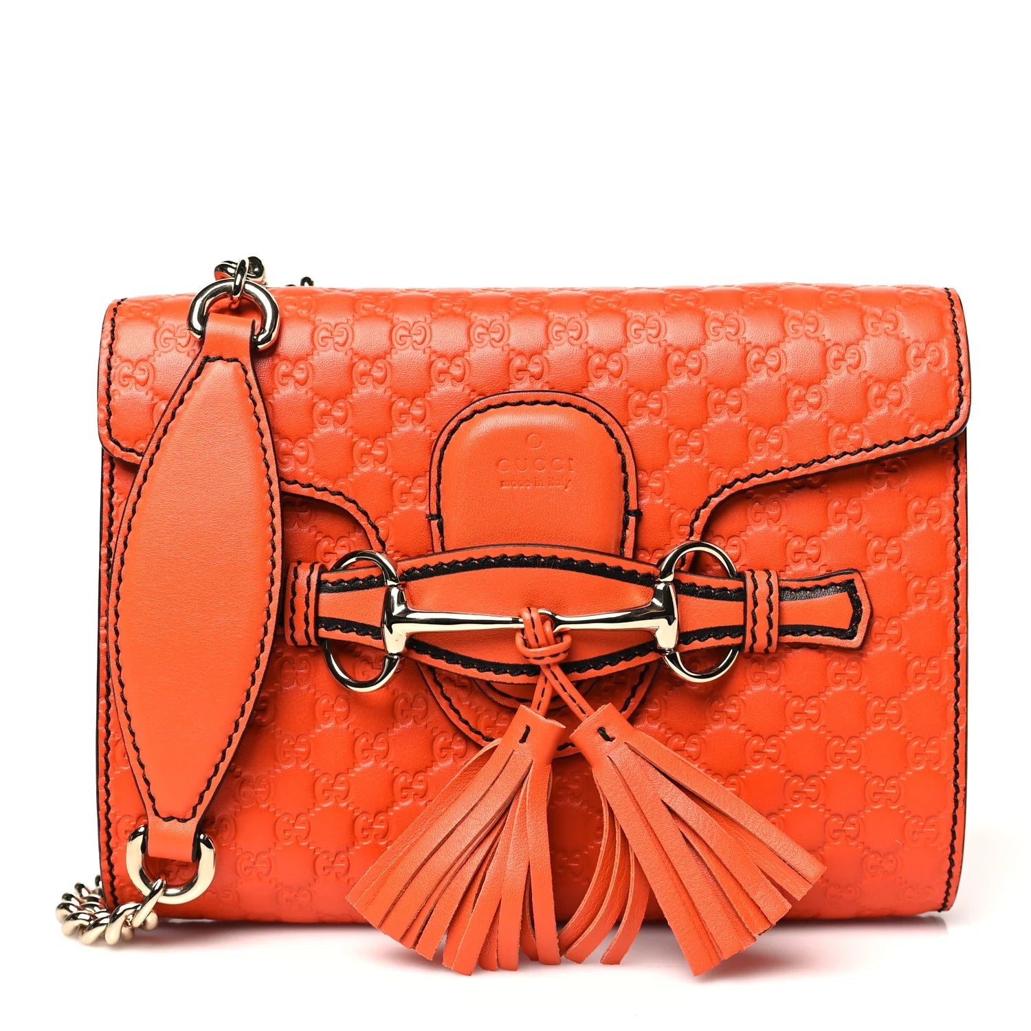 Soft Microssima Mini Emily Chain Shoulder Bag Sun Orange