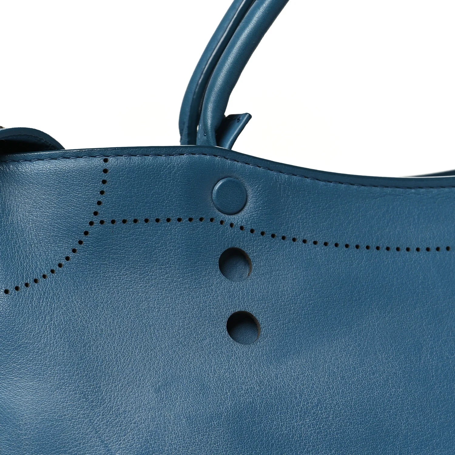 Veau Soyeux Perforated Blackout Hardware S City Bleu Canard