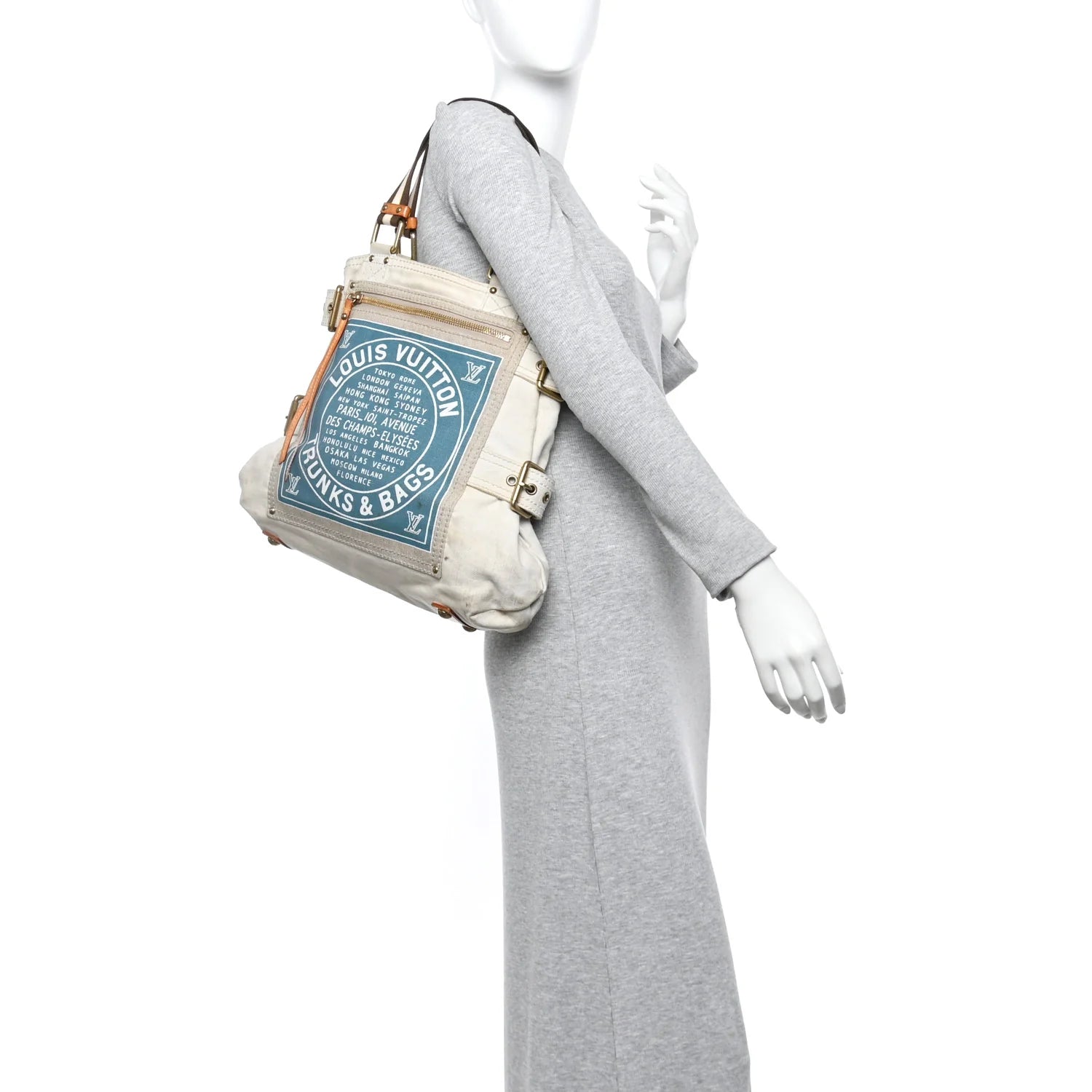 Toile Globe Shopper Cabas MM Blue