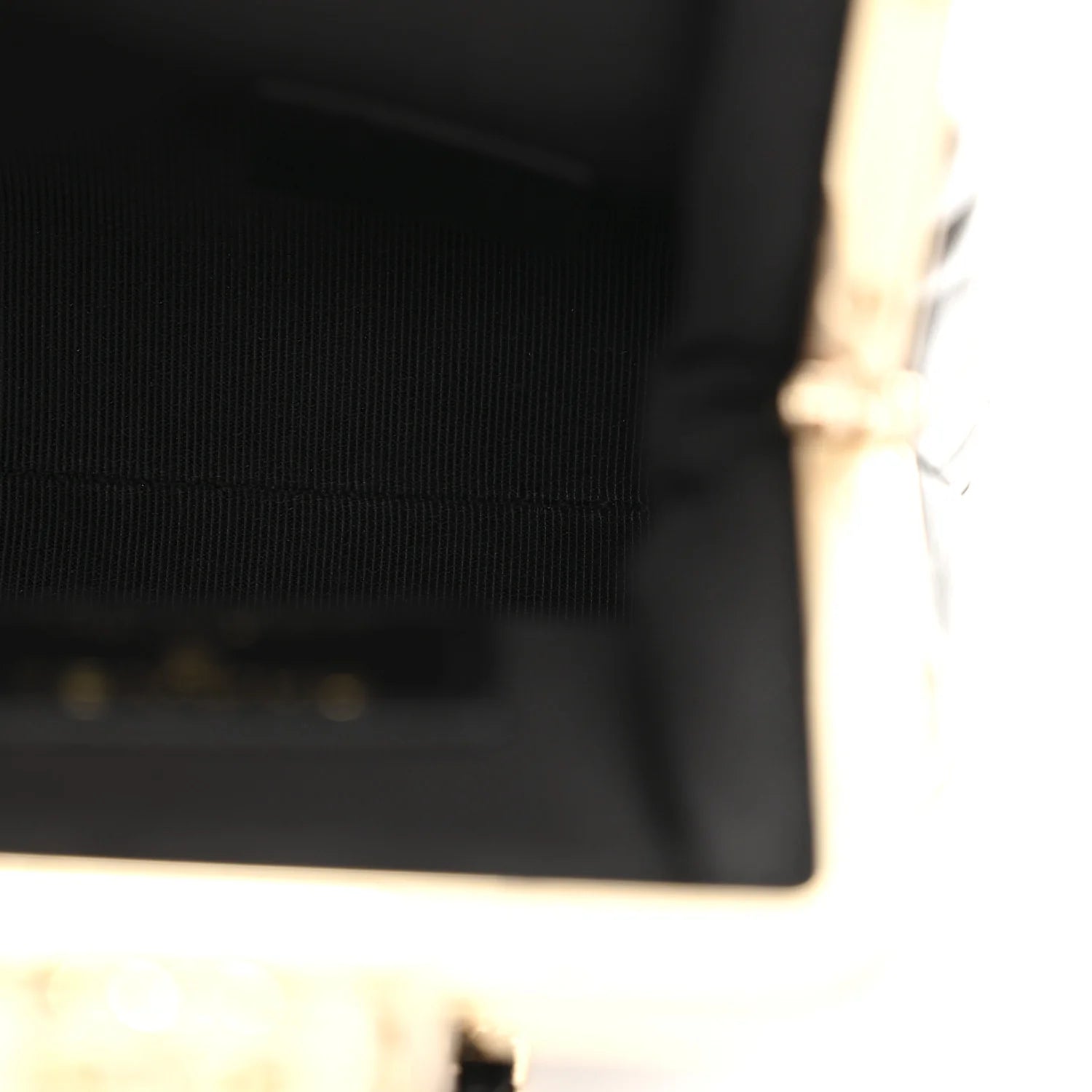 Shiny Aged Lambskin Quilted Kiss Lock Clutch with Chain Black