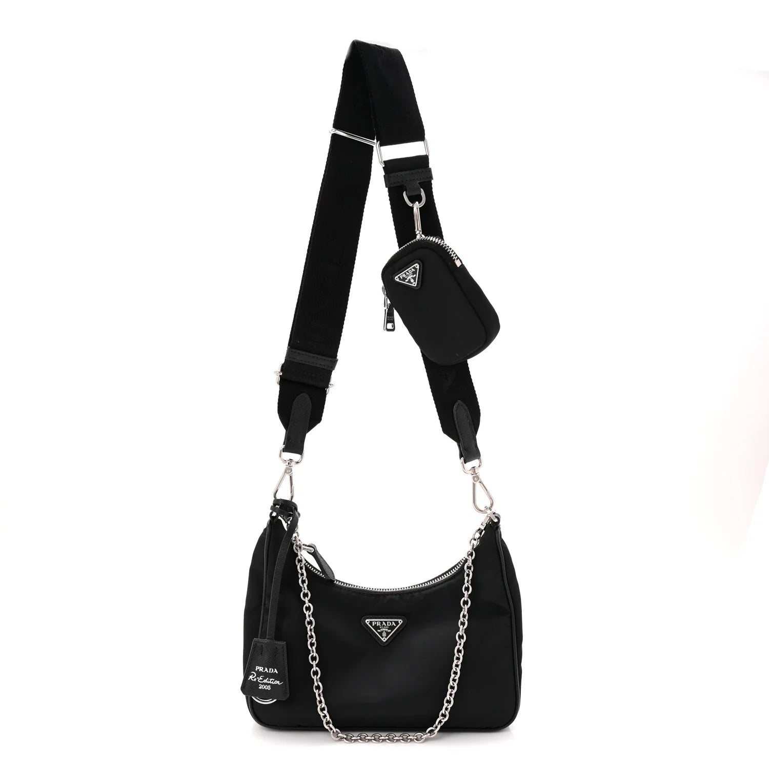 Re-Nylon Saffiano Re-Edition 2005 Shoulder Bag Black