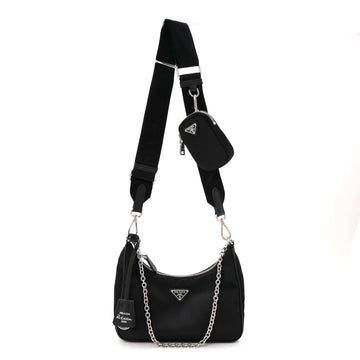 Re-Nylon Saffiano Re-Edition 2005 Shoulder Bag Black