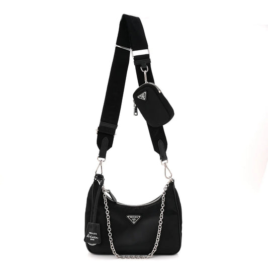 Re-Nylon Saffiano Re-Edition 2005 Shoulder Bag Black