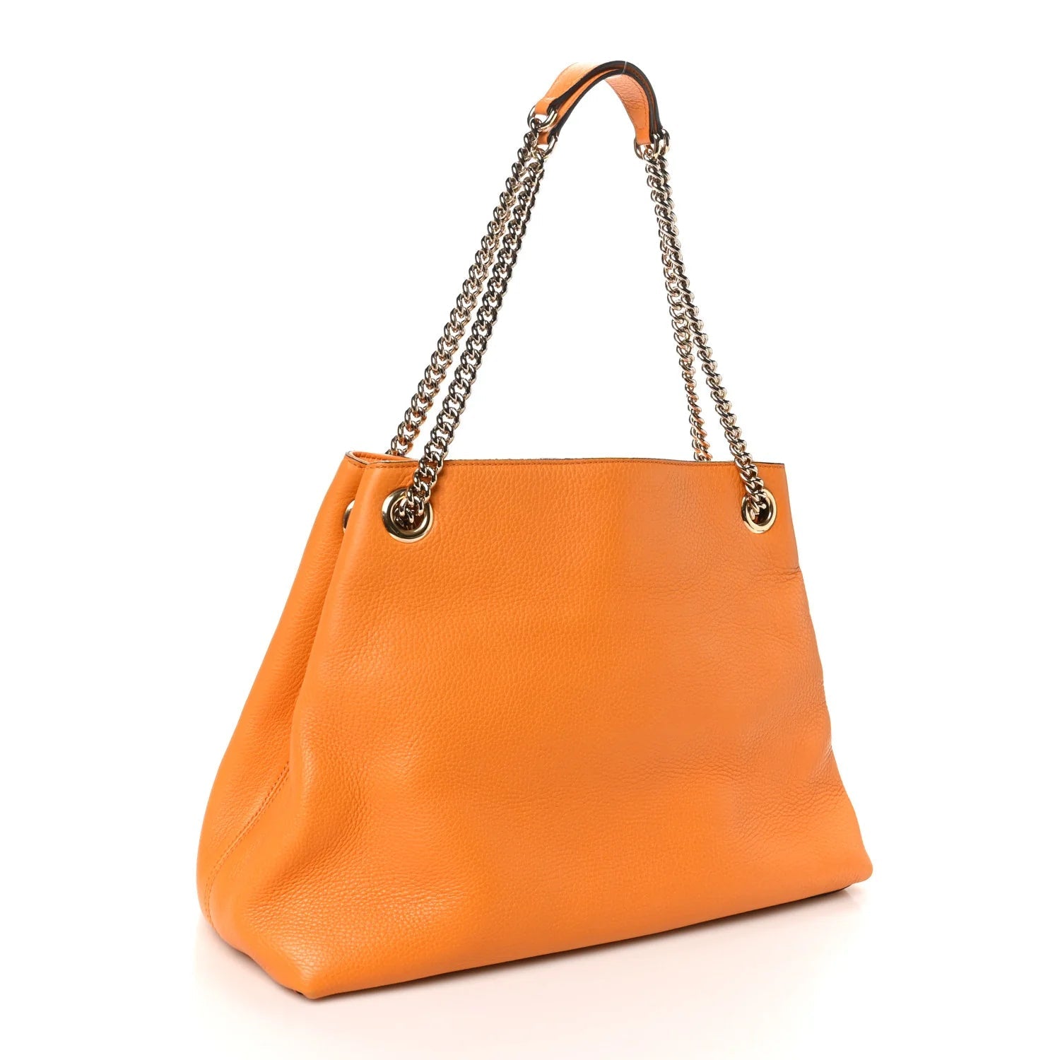 Pebbled Calfskin Medium Soho Chain Shoulder Bag Curcuma