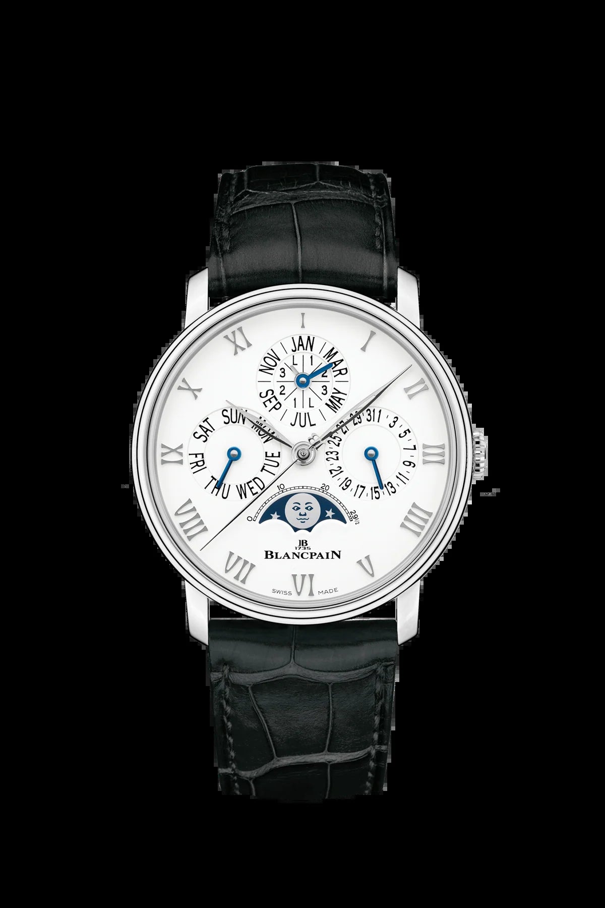 Unworn  Villeret Quantième Perpétuel Phases De Lune, Stainless Steel, 40.3Mm, Ref# 6656-1127-55B, Box and Papers