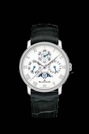 Unworn  Villeret Quantième Perpétuel Phases De Lune, Stainless Steel, 40.3Mm, Ref# 6656-1127-55B, Box and Papers