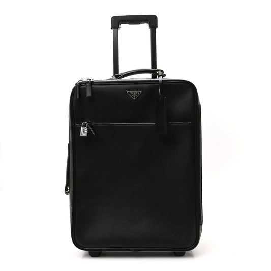 Saffiano Trolley Luggage Black