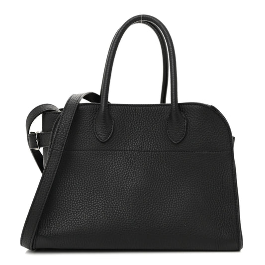 Grained Calfskin Soft Margaux 10 Bag Black