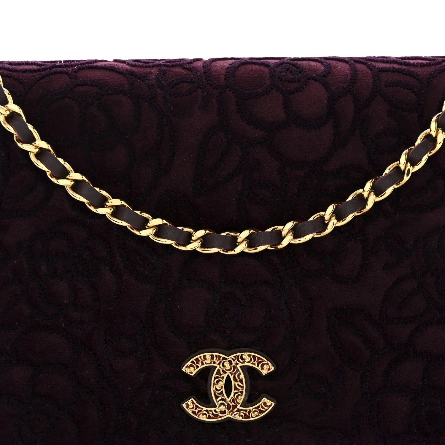 Velvet Metiers D'Art Wallet on Chain WOC Burgundy